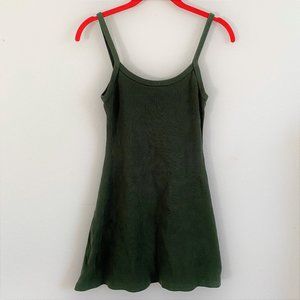Los Angeles Apparel Cotton 2x1 Rib Size Medium Spaghetti Strap Green Dress